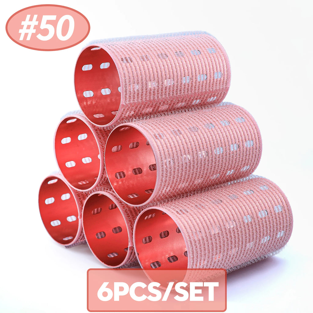 6pcs Rose Red Thermal Hair Roller