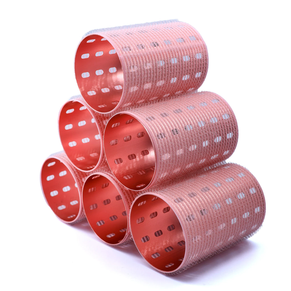 6pcs Rose Red Thermal Hair Roller