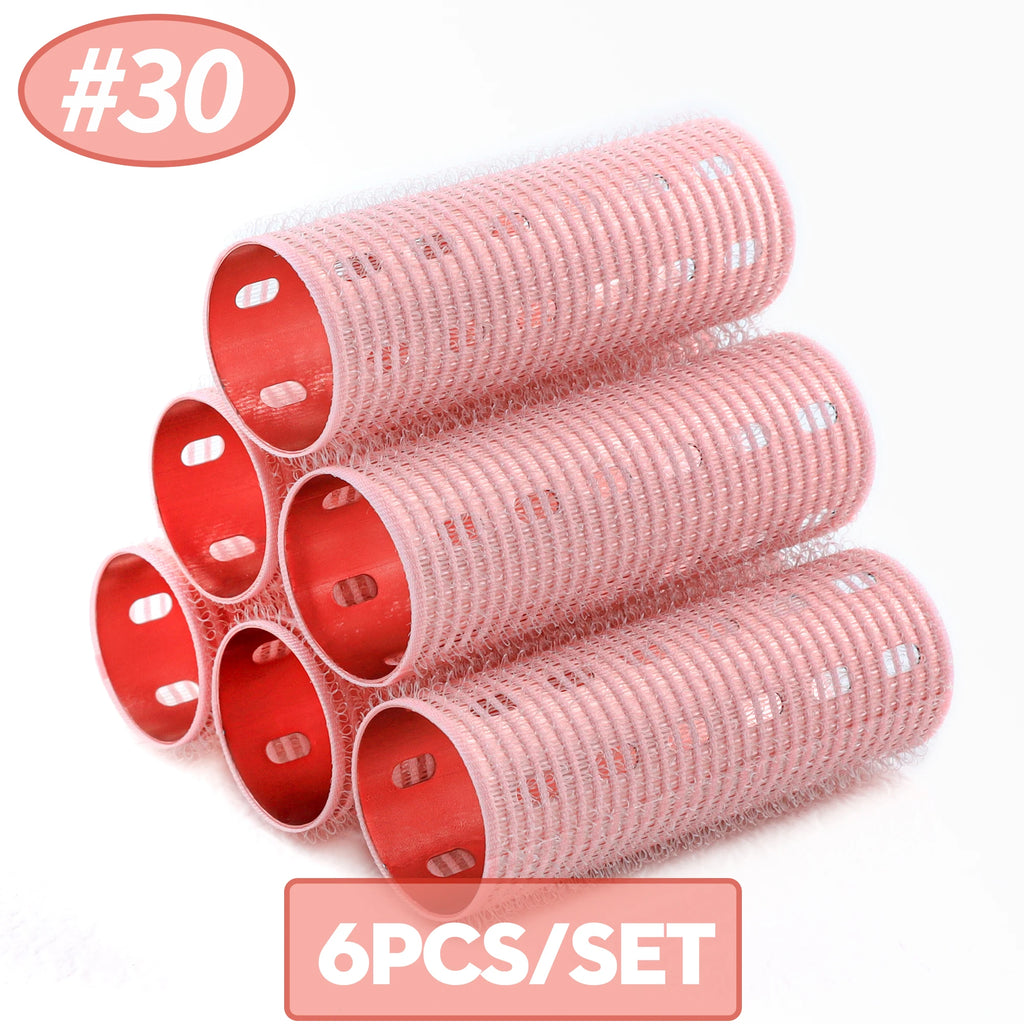 6pcs Rose Red Thermal Hair Roller