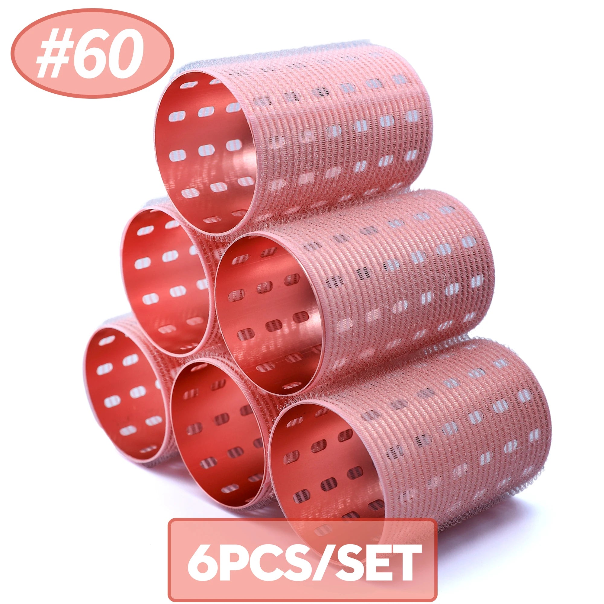 6pcs Rose Red Thermal Hair Roller