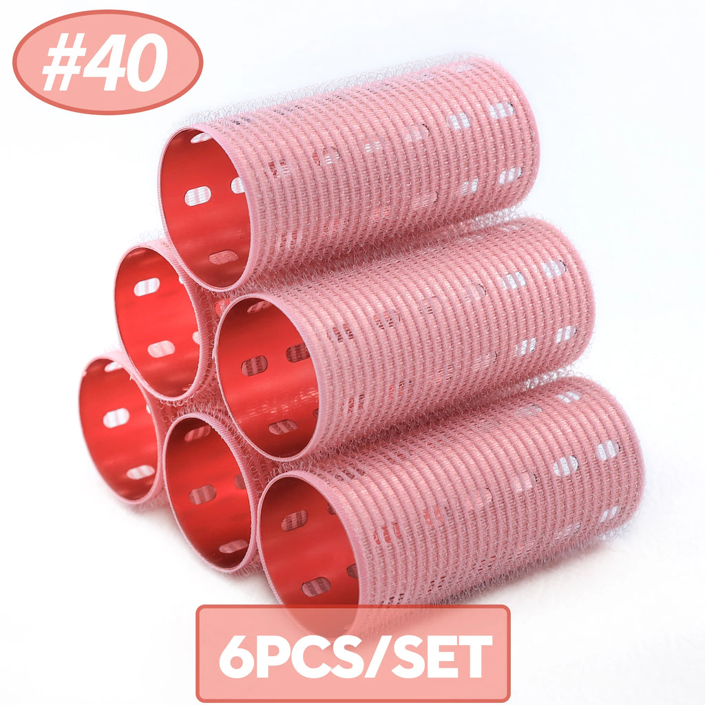 6pcs Rose Red Thermal Hair Roller