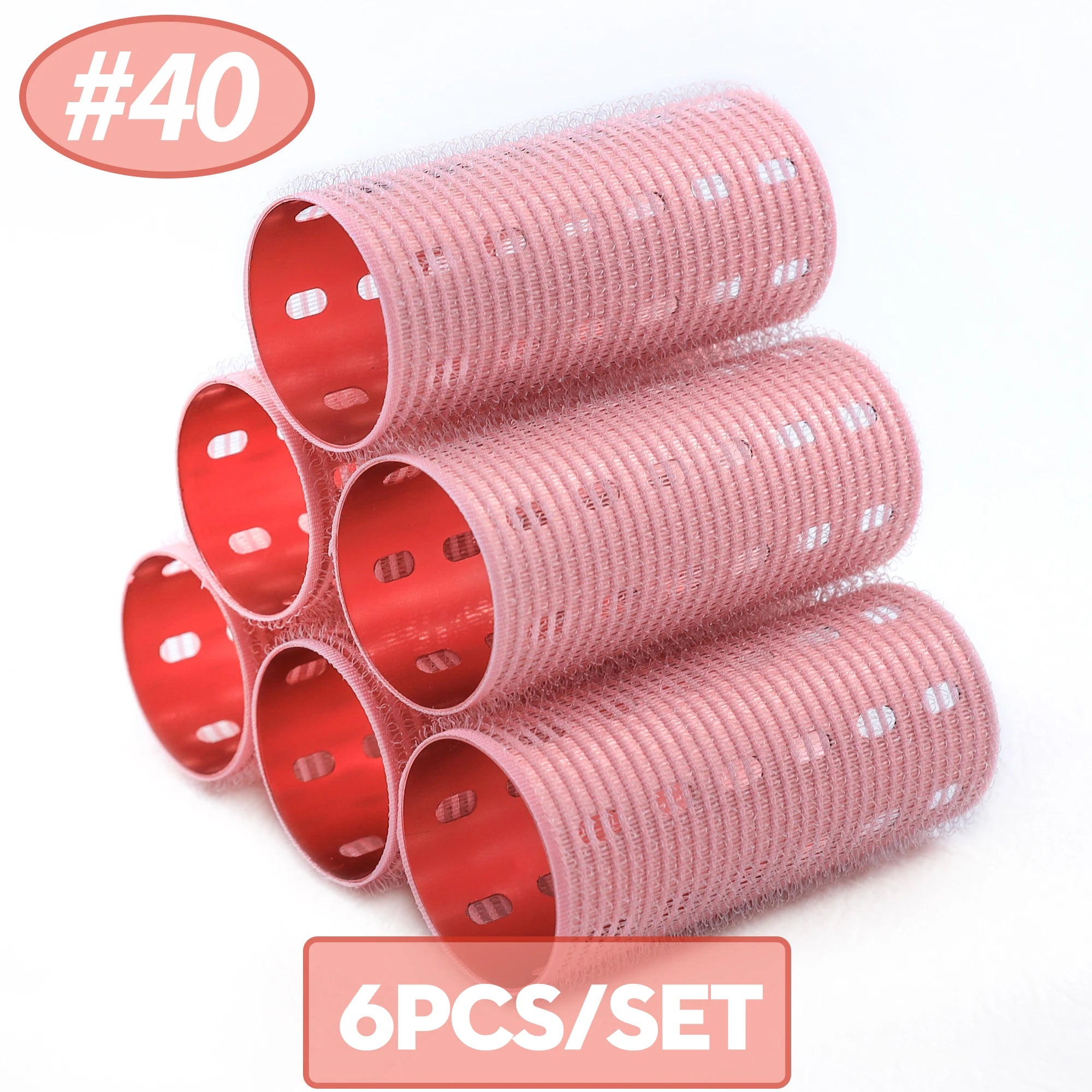 6pcs Rose Red Thermal Hair Roller